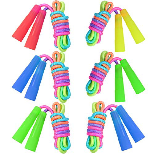 Elcoho 24 Pack Colorful Jump Rope Set Adjustable Plastic Jump Rope Skipping Rope Outdoor Jump Ropes Great Party Favor 